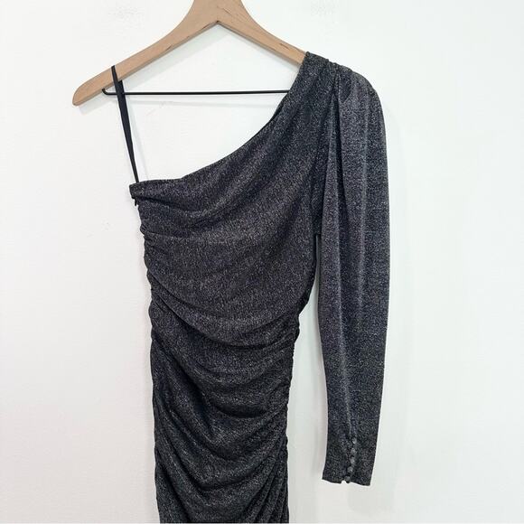 LPA Revolve Roksana Dress in Black Metallic Shimmer size Small - Picture 7 of 10